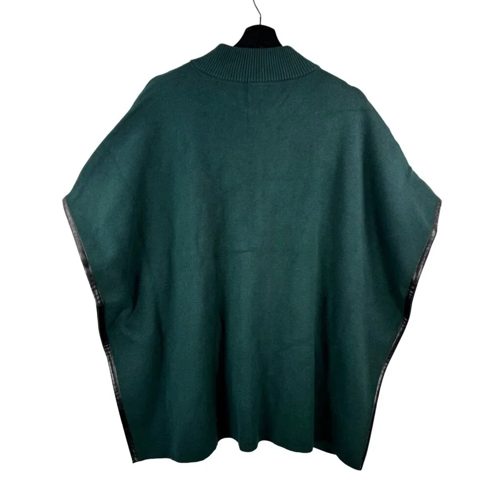 Chicos Embellished Zipper‎ Sweater Ruana Green sz XXS/S - Picture 8 of 9